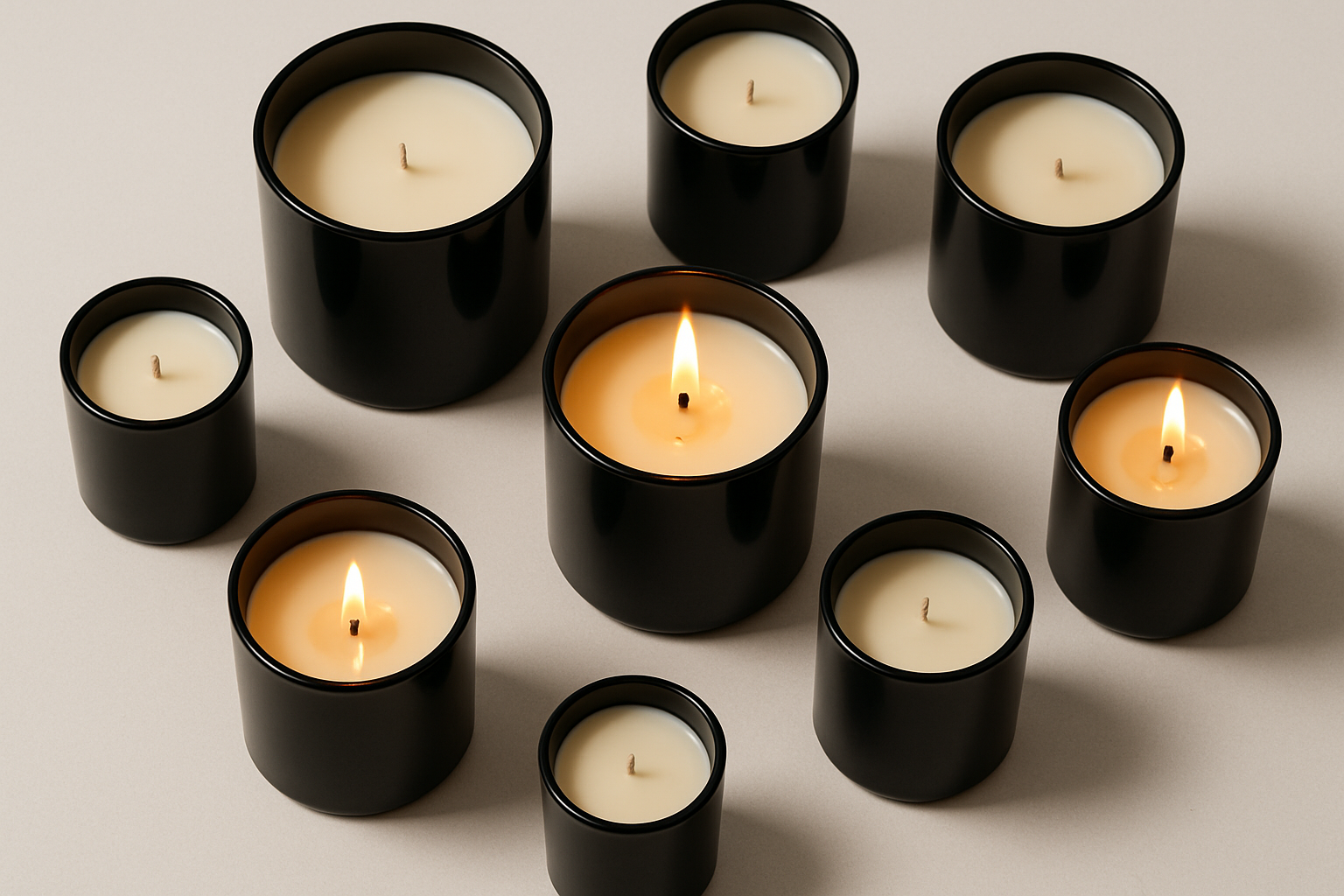 make all of the candle wax cream but the containers black